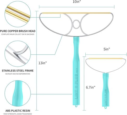 LINTPLUS مزيل شعر الحيوانات الأليفة × 2 ومنظف جذور الوبر مزيل شعر الحيوانات الأليفة من LINTPLUS، أداة خاصة لإزالة شعر الحيوانات الأليفة متعددة الحواف ومشط السجاد للأريكة وأبراج الحيوانات الأليفة والسجاد in Kuwait