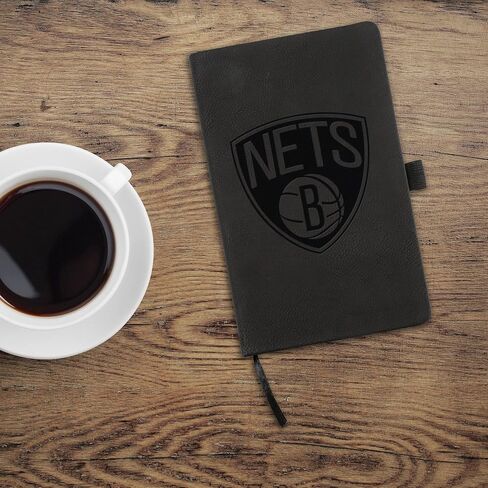 Rico Industries NBA Brooklyn Nets Black Jounral/مفكرة 8.25 بوصة × 5.25 بوصة - ملحقات المكتب in Saudi Arabia