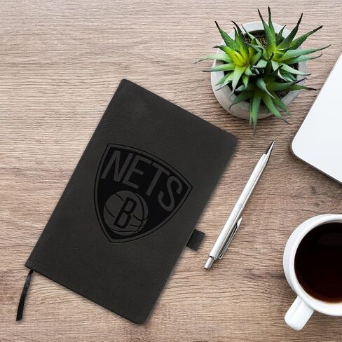 Rico Industries NBA Brooklyn Nets Black Jounral/مفكرة 8.25 بوصة × 5.25 بوصة - ملحقات المكتب in Saudi Arabia