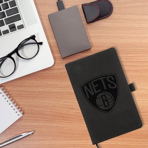 Rico Industries NBA Brooklyn Nets Black Jounral/مفكرة 8.25 بوصة × 5.25 بوصة - ملحقات المكتب in Saudi Arabia