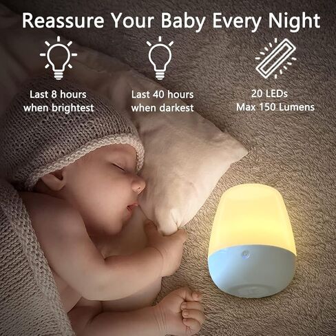 Touch Night Lights for Kids with Dimming Function, Rechargeable Baby Nursery Night Light, Dimmable Bedside Lamp for Breastfeeding and Sleep (Warm White, 1Pack) in Kuwait