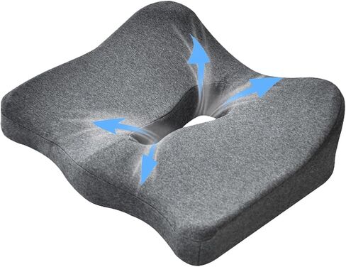 Minimalist Memory Cotton Seat Cushion - Pressure Relief for Office Chairs, for Senior Citizen,The Cushion lab,Pressure Relief Cushions for Sitting (Dark Gray) in Saudi Arabia