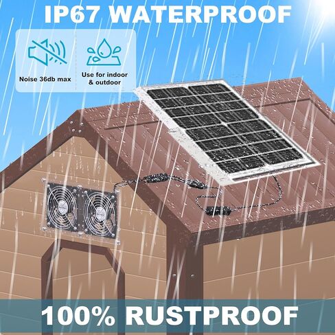SOLPERK Solar Fan for Greenhouse, 10W Solar Powered Fan for Chicken Coop, Waterproof Solar Exhaust Fan for Shed with 11.8ft/3.6m Cable in Saudi Arabia