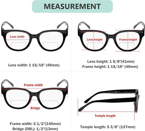 Eyekepper 4-packing Bifocal Reading Glasses Women Stylish Bifocal Readers Clear Lens +2.00 in Saudi Arabia