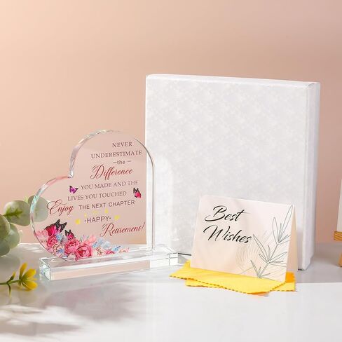 Movdyka Retirement GIfts for Men Women 2024 Cool Glass Plaque Keepsake Best Happy Retirement Gifts for Coworker Nurse Doctor Teacher Boss Military Police in Kuwait