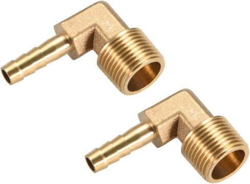 Brass Hose Barb Fittings - 90 Degree Elbow Brass 6mm Barbed Reducer Apply to Water Fuel (1/8 PT Male Pipe) in Saudi Arabia