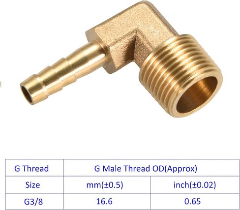 Brass Hose Barb Fittings - 90 Degree Elbow Brass 6mm Barbed Reducer Apply to Water Fuel (1/8 PT Male Pipe) in Saudi Arabia