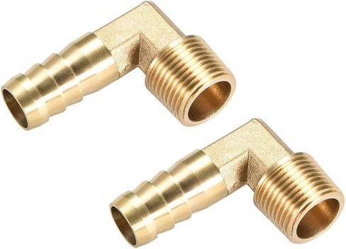 Brass Hose Barb Fittings - 90 Degree Elbow Brass 6mm Barbed Reducer Apply to Water Fuel (1/8 PT Male Pipe) in Saudi Arabia