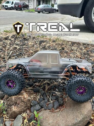 TREAL 1.55'' Beadlock Wheels (4P) Aluminum CNC Machined 5-Star Wheels for 1/10 RC Crawler Car -Type B (Gray) in Saudi Arabia