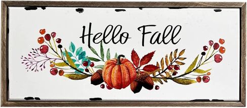 Wood Hello Fall Sign Hanging Pumpkins Wall Decor Free Standing Autumn Harvest Halloween Thanksgiving Decoration in Saudi Arabia