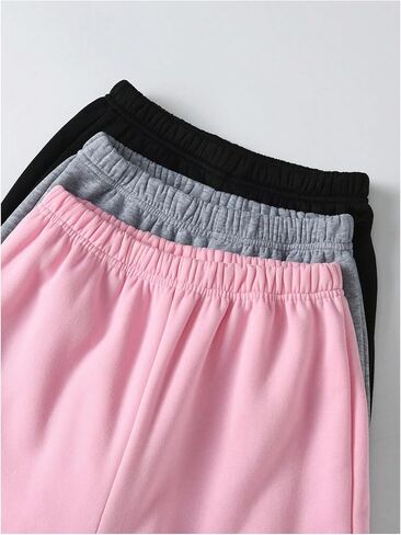 Girl's 3 Pack Jogger Sweatpants High Elastic Waist Casual Workout Athletic Long Pants Trousers in Saudi Arabia