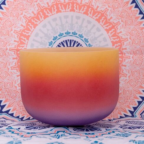 ENERGYSOUND Rainbow Colored Frosted E Note Solar Plexus Chakra Quartz Crystal Singing Bowl 8 inch in Saudi Arabia