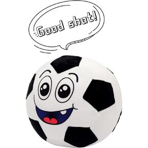 Talking Football Plush Pillow 8.6" Sports Balls Toy Interactive Stuffed Football Throw Shaped Pillow Football Stuffy Plushie with Music and Sound for Kids Toddlers