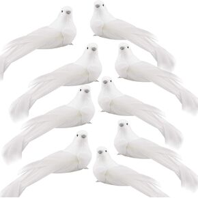 Goosacyon 12 Pcs Artificial White Doves Christmas Dove Ornaments Fake Foam Doves with Clips Mini Simulation Bird for Christmas Home Wedding Decoration Arts and Crafts (191029LY03-10572-1857175012)