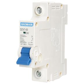 Baomain 1P حامي قاطع الدائرة المصغرة DZ47-63 C25 AC 230V / 400V 25Amp 1 Pole DIN Rail Mounting MCB (25 Amp.)