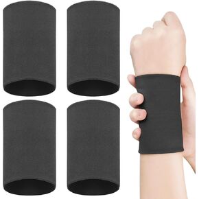 2 Pairs Wrist Wraps Men & Women Beige Sport Compression Wrist Brace Wrist Sleeve Elastic Wrist Widget Bands Supports Carpal Tunnel Tattoo Cover Up(Medium) in Kuwait