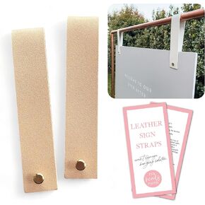 Leather Sign Straps for Hanging Sign, Welcome Sign, Wedding Sign, Engagement Sign, Event Display Sign, Seating Chart, Ceremony, Acrylic, Foamboard, Frame (Black)