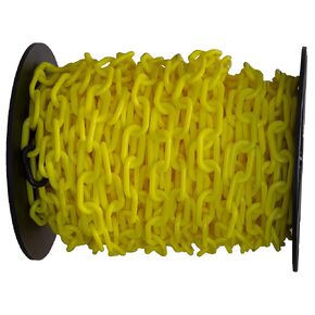 Mr. Chain Plastic Barrier Chain Reel, White, 1.5-Inch Link Diameter, 200-Foot Length (30101)
