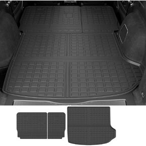 حصيرة أرضية powoq متوافقة مع 2022-2024 Jeep Grand Cherokee 5Seat Cargo Liner Trunk Mat بطانة مسند الظهر حصيرة بديلة لملحقات Jeep Grand Cherokee 2022-2024 (حصيرة صندوق السيارة + حصيرة مسند الظهر + حصيرة الأرضية)