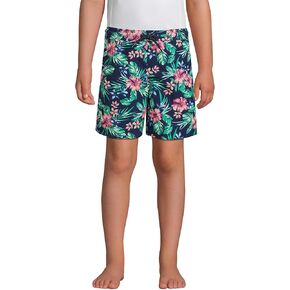 Lands' End Boys Active Stretch Swim Trunk Electric Blue Stripe Kids X-Small