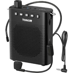 TONOR Bluetooth Voice Amplifier for Teachers, Portable Wireless Megaphone Speaker with Wired Headset Microphone and Waistband for Classroom, Training, Yoga, Speech, Meeting, Tour Guides K10