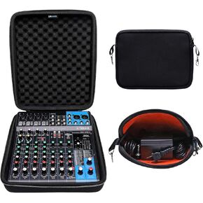 Hard Mixer Case Compatible with YAMAHA MG10XU or MG10 or MG06 10-Input Stereo Mixer with Small Storage Bag Black