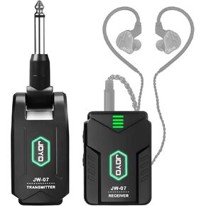 JOYO Wireless in Ear Monitor System 2.4G Wireless IEM System with Transmitter Clip on Receiver Automatic Pairing in-Ear Monitoring for Studio,Guitar,DJ,Live Performance (JW-07)