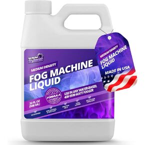 32 oz Fog Machine Liquid Smoke - Medium Density Smoke Machine Fog, Fog Juice for 400-1500 Watt Foggers, Premium Water-Based Fog Fluid for Thick, Long-Lasting Fog, Ideal for Concerts, Parties & Events