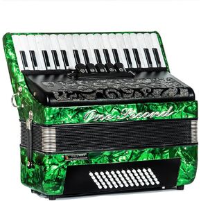 One second keyboard accordion 60 bass 34 keys with bag and shoulder strap (60 bass white)