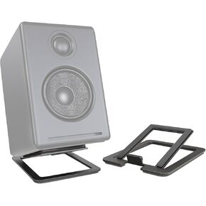 Desktop Speaker Stands,Tilted Steel Speaker Stands Pair with Damping Foam Padding,Studio Monitor Stands for Small Speakers,PC Speakers,Gaming Speakers