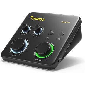 MAONO USB Audio Interface for PC: Interface with XLR Input 24-bit/192kHz Routing Software LOOPBACK ASIO Driver for Recording Music, Home-Studio, Guitar, Podcast, Streaming, DAW(PS22 Lite Black)
