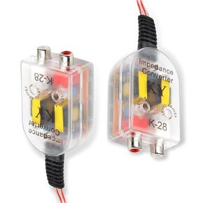 2 PCS Car Audio System CD Player Subwoofer High Frequency to Low Frequency Converter, RCA line Control Audio Signal Auxiliary Input Accessories, Suitable for Most Cars (Transparent)