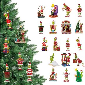 15 Pcs Halloween Tree Ornaments, Scary Mini Decorations, Acrylic Hanging Pendants, Movie Characters, Party Supplies Halloween Car Pendant