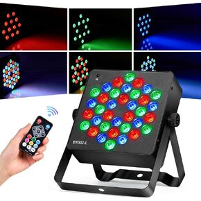 36 LED Stage Par Lights 4 Pack - RGB LED Par Lights, DJ Party Lights Remote & DMX Controlled Sound Activated Uplights for Wedding Birthday Christmas Music Show Dance Party Stage Lighting