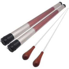CashBeat 2Pcs 15 Inch Lightweight Wood Handle Conducting Baton, Professional Orchestra Conductor Wand with Case for Music Directors, Choral Symphony & Band Leaders