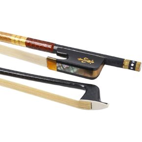 Braided Carbon Fiber Viola Bow 4/4 Ebony Frog with Natural Bow Hair Fleur de lis Inlay Well Balance Light