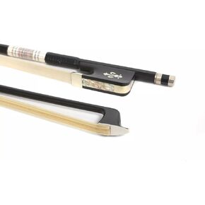 4/4 Viola bow Carbon Fiber Ebony Frog Natural bow hair Well Balanced Lightweight Strong Fleur de lis Inlay