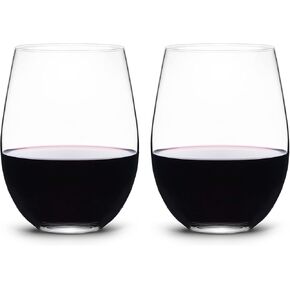 كؤوس النبيذ LUXU Stemless (مجموعة من 4) - 20 أونصة، أكواب النبيذ الكريستالية للنبيذ الأحمر أو الأبيض، كؤوس عصير مياه كبيرة، أكواب مشروبات زجاجية بدون ساق، أكواب شرب شفافة لأي مناسبة