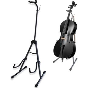 Cello Stand with Bow Holder, Cello Stands for 1/2, 1/4, 4/4, 3/4, 1/8, 7/8 and Full Size