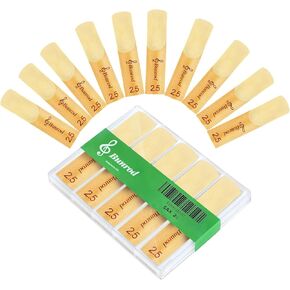 10 Pack Professional Alto Saxophone Reeds 2.5 with Plastic Box, Thinner Reed Tip Traditional Alto Sax Reeds for Saxophone Beginner and Player