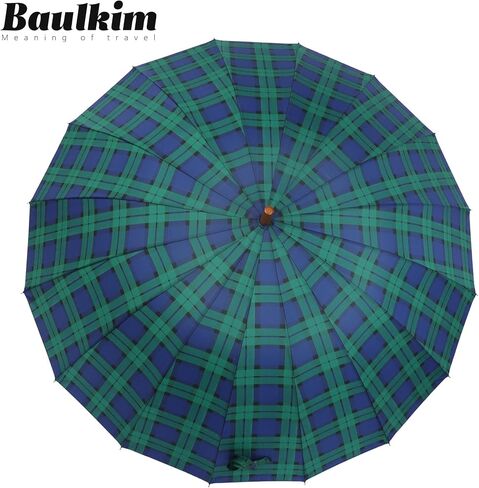 16 Ribs 48" Stick Umbrella Auto Open Solid Color Fashionable and Simple，Arc Classic Wood Handle，Windproof Unbreakable Stick Rain Umbrella(creamwhite) in Saudi Arabia