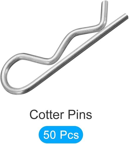 Cotter Pins (1.8mm x 35mm) 100Pcs, Carbon Steel R Shaped Spring Clip Pins for Hitch Pin Lock Systems, Silver Tone in Saudi Arabia