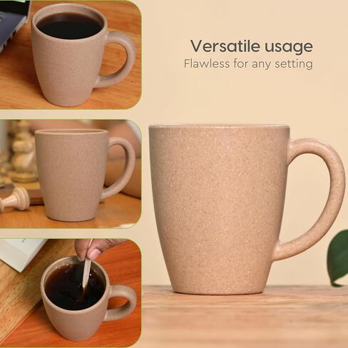 Eha Set of 2 Earth-Friendly Classic Coffee Mug | 10 oz | Made with Rice Husk & Bamboo Fibers | Microwave Safe | for Hot & Cold Coffee, Milk & Tea Cup | Matte Finish Mugs (Pack of 2,Celeste) in Saudi Arabia