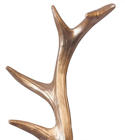 SAC SMARTEN ARTS Animal Head Wall Decor, Glossy Black Faux Resin Deer Head with Gold Antlers for Wall Mount Decoration, Size 10" x 5" x 12" in Kuwait