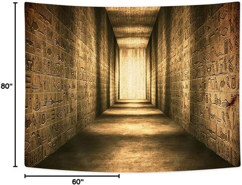 Golden Ancient Egyptian Tapestry, Vintage Historical Egypt Corridor Tapestry Wall Hanging Egyptian Mural Tapestries Bedroom Living Room Dorm Decor, 60x40 in Saudi Arabia