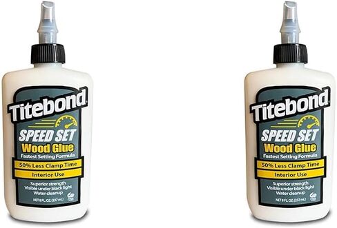 Titebond Speed Set Wood Glue, Fast Set Time, 15-Minute Clamp, Superior Strength, Increase Productivity, Visible Under Blacklight, 8 oz. 4363 in Saudi Arabia