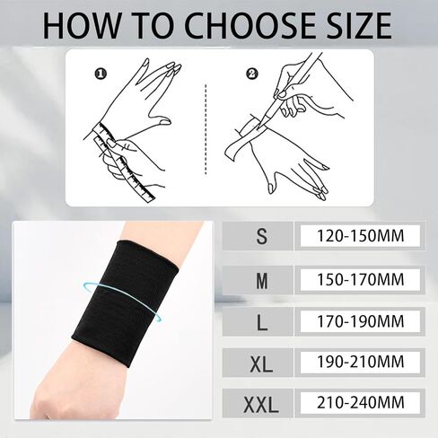 2 Pairs Wrist Wraps Men & Women Beige Sport Compression Wrist Brace Wrist Sleeve Elastic Wrist Widget Bands Supports Carpal Tunnel Tattoo Cover Up(Medium) in Kuwait