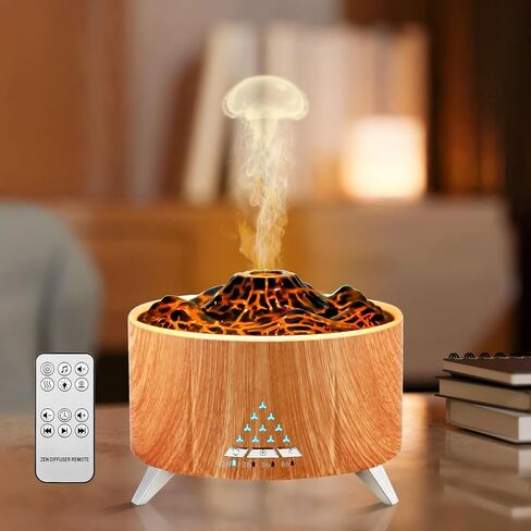 Essential Oil Diffuser 2 in 1 Aromatherapy Diffuser & Himalayan Salt Lamp 250ml Flame Humidifier for Bedroom Mute Colorful Night Light (without Essential Oil, Timeable, White) in Saudi Arabia