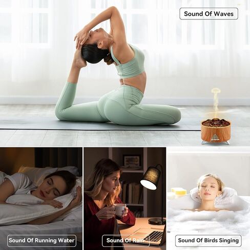 Essential Oil Diffuser 2 in 1 Aromatherapy Diffuser & Himalayan Salt Lamp 250ml Flame Humidifier for Bedroom Mute Colorful Night Light (without Essential Oil, Timeable, White) in Saudi Arabia