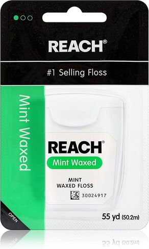 REACH Waxed Dental Floss 3 Pack Bundle, Mint, Plaque Remover, Shred Resistant, Extra Wide Cleaning, Gentle on Gums & Teeth, PFAS-Free, Oral Care, for Adults & Kids, 55yd in Saudi Arabia